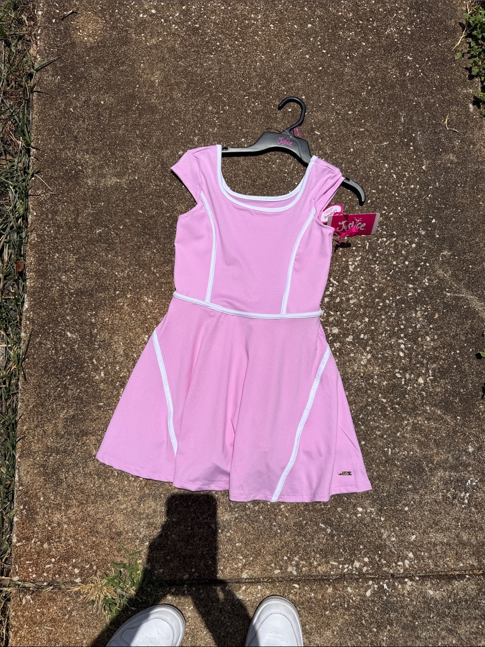 Justice Pink Athletic Skater Dress with White Trim. Size 7/8 and 10 Girls. NWT